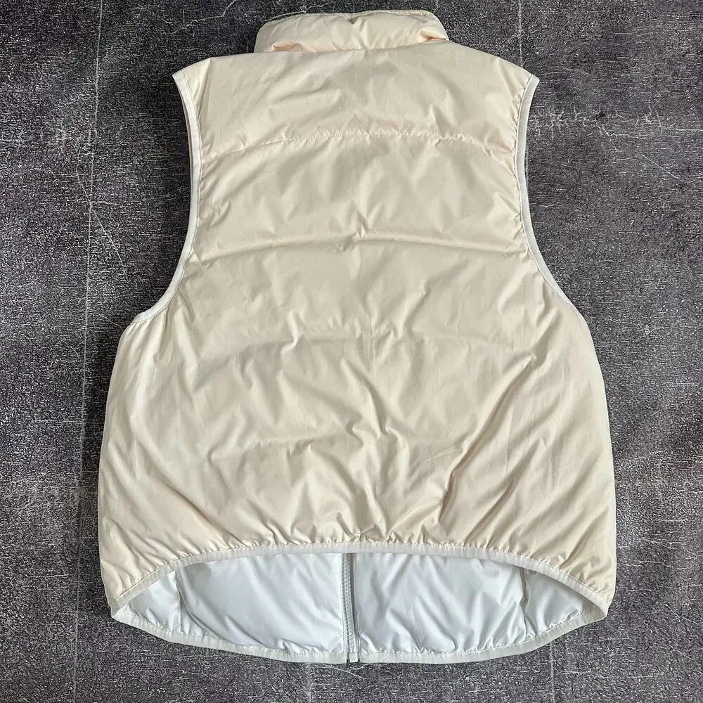 Women's Nike White Pastel Guava Ice Pink Reversible Down Puffer Vest Jacket Sz S - Picture 3 of 5